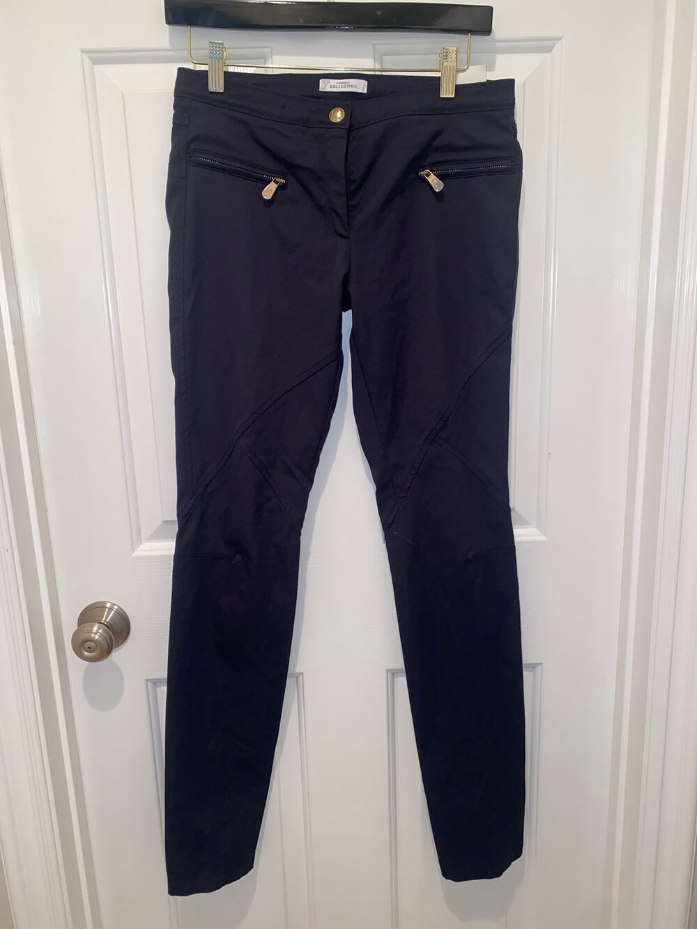 Versace Collection Slim Pants Zip Pockets Black Size 42 (size 6)